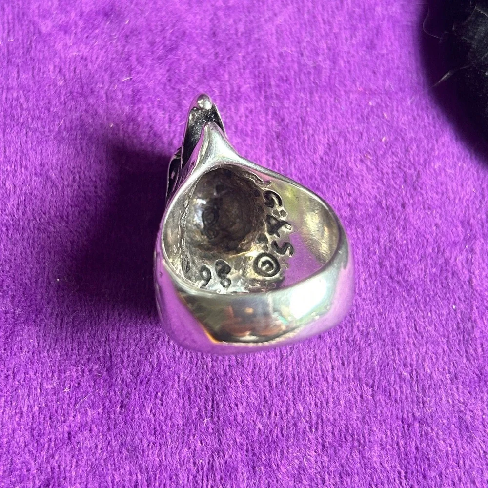 VINTAGE G&S SILVER EAGLE RING - Picture 4 of 5